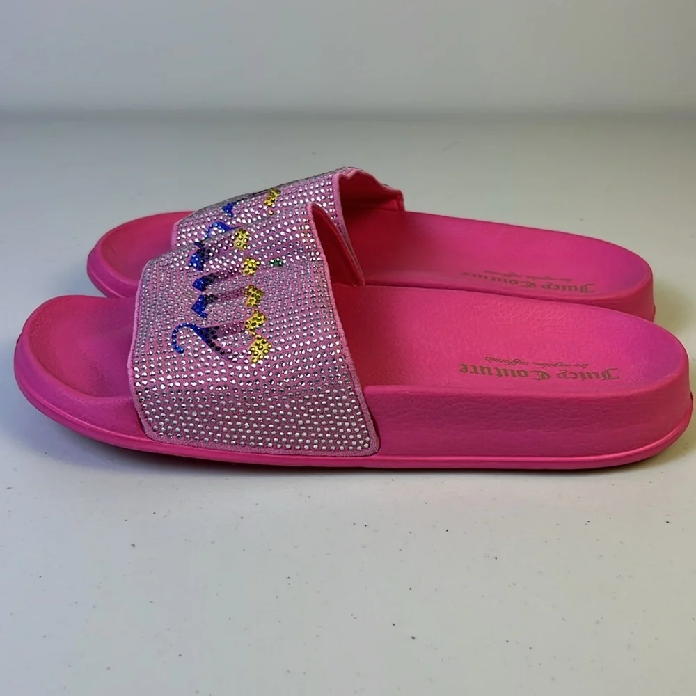 Juicy‎ Couture WOMEN'S WANDER RHINESTONE SANDALS WOMEN'S IN PINK RAINBOW Size 9 - Picture 9 of 15